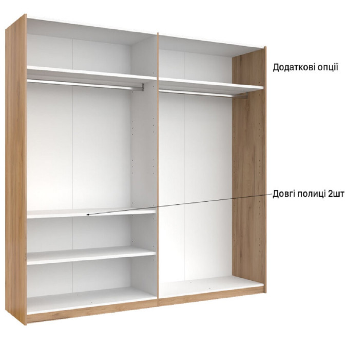 Шкаф-купе 2,5x2,1 Белла / Bella Глянец Белый MiroMark BL-21-WB