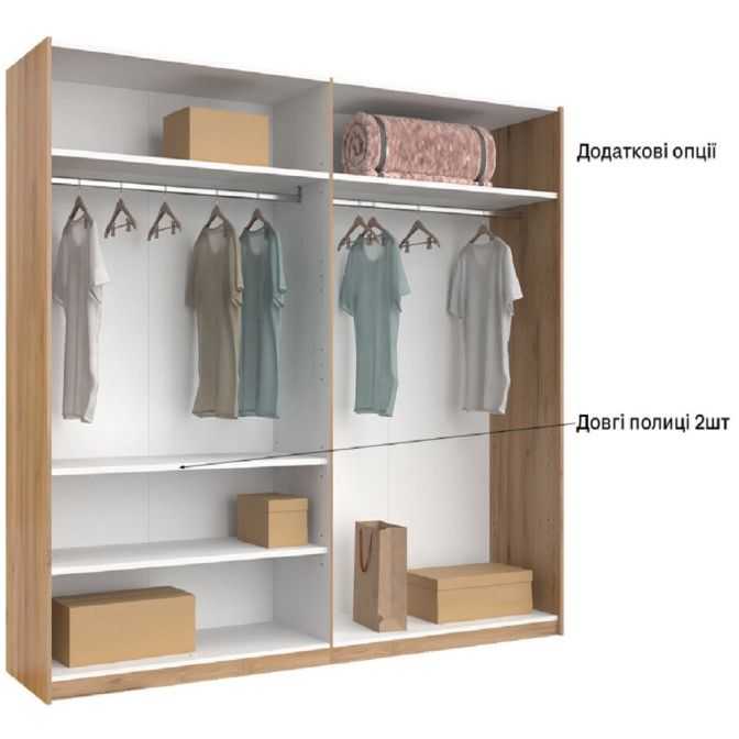 Шкаф-купе 2,5x2,1 Белла / Bella Глянец Белый MiroMark BL-21-WB