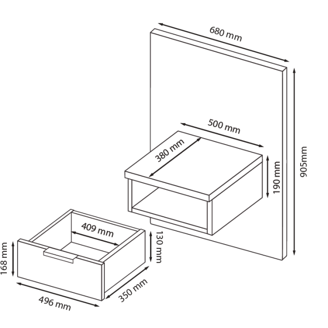 Тумба приставная прикроватная Асти коплект 2 шт MiroMark купить