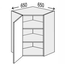 Кухонная секция Валенсия верхняя Угол В 45° 650х650/720 1дв VL-491W/9003 MiroMark
