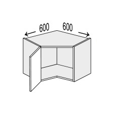 Кухонная секция Лео верхняя угол В 45° 600х600/360 1дв LE-192W/06 MiroMark