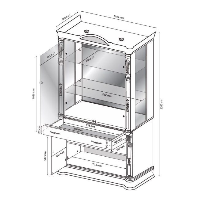 Сервант 2Дв Чикаго / Chicago Радика Беж MiroMark CH-12-RB/WB