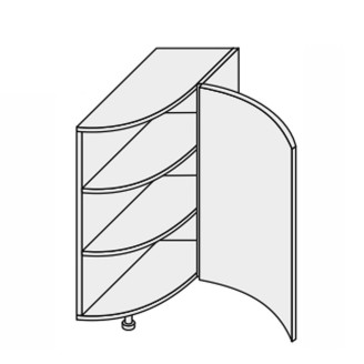 Кухонна секція Глорі нижня 30НЗР/820 1дв Радіусне закінчення GL-032W/01 MiroMark