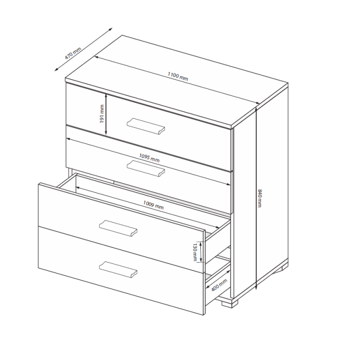 Комод Доминика 4Шх MiroMark купить