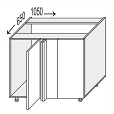 Кухонная секция Валенсия нижняя Угол Н 90° 1050х650/820 1дв VL-093W/9003 MiroMark