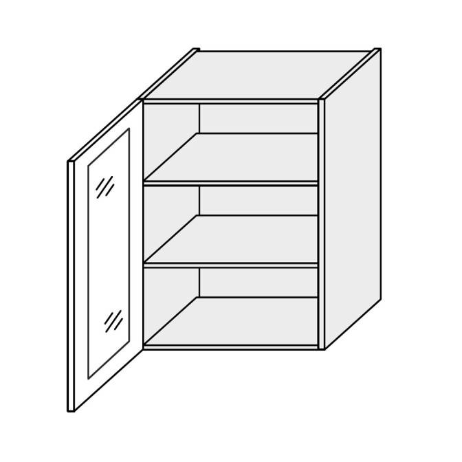 Кухонная секция Мери верхняя 40В/720 1дв Витрина MR-444W/9003gl MiroMark
