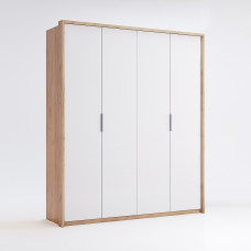 Шкаф 4Дв без зеркал Асти / Asti Глянец Белый - Дуб Крафт MiroMark AS-24-WB