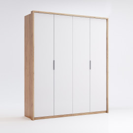 Шкаф 4Дв без зеркал Асти / Asti Глянец Белый - Дуб Крафт MiroMark AS-24-WB