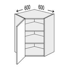 Кухонная секция Винтаж верхняя Угол В 45° 600х600/720 1дв VN-495W/9003 MiroMark