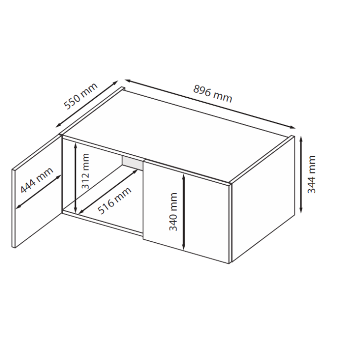 Антресоль 2Дв Дони / Doni grafit MiroMark DN-02-GT