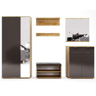 Комплект в прихожую 7 Луна / Luna Дуб Крафт – Мат Лава MiroMark