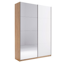 Шкаф-купе с зеркалом 1,5*2,4 Асти / Asti Глянец Белый - Дуб Крафт MiroMark AS-84-WB