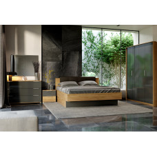 Комплект в спальню 4Дв Луна / Luna Дуб Крафт – Мат Лава MiroMark