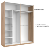 Шкаф-купе без зеркала 2,0*2,1 Асти / Asti Глянец Белый - Дуб Крафт MiroMark AS-22-WB