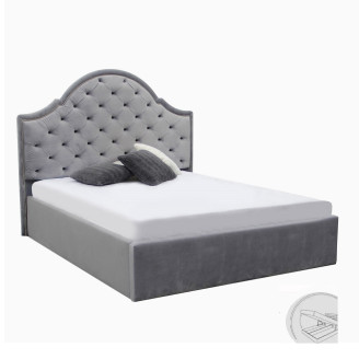 Кровать Мягкая обивка с подъёмным механизмом 1,6х2,0 Милана / Milana Светло - Серый Велюр MiroMark SF-66-ML