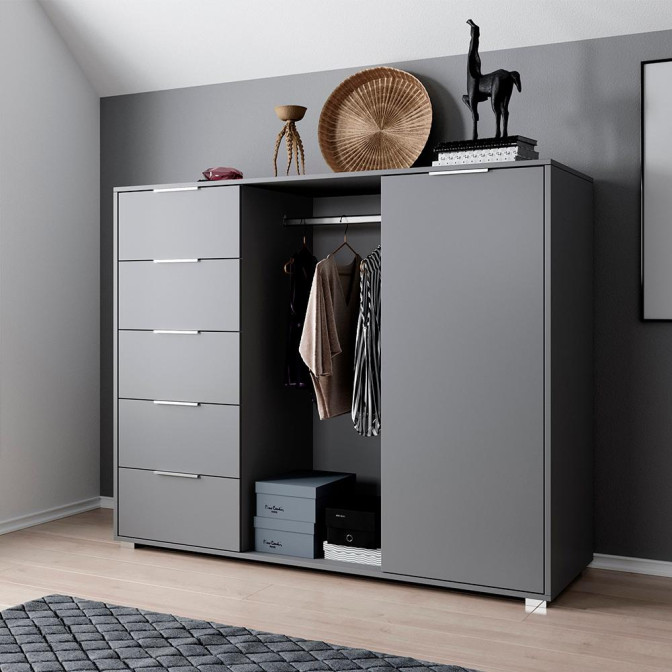 Комод 1Дв 5Ящ Люция / Lucia Графит MiroMark 3812929M