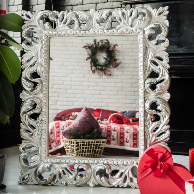 Зеркало 1000x800 Пиония / Pionia Серебро MiroMark MR-81-SL