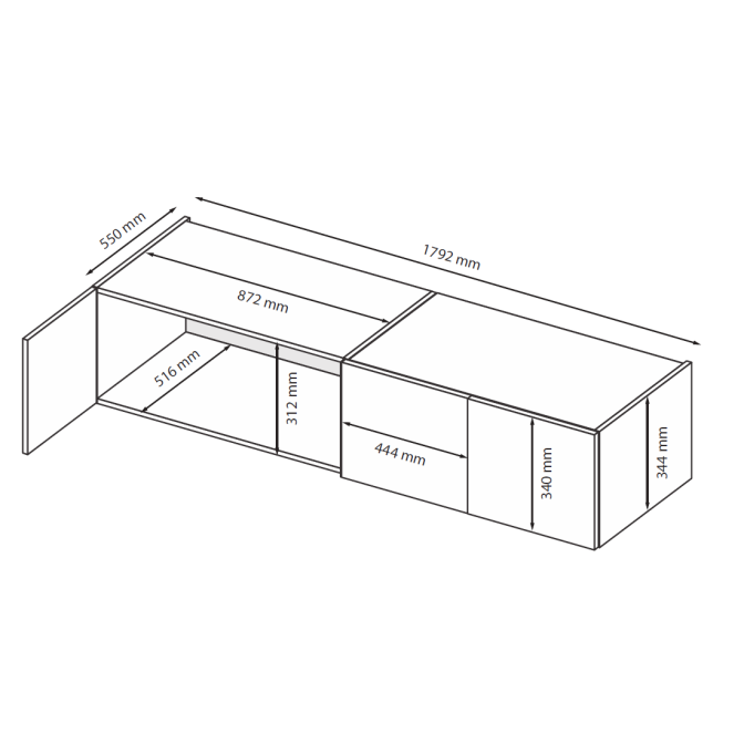 Антресоль 4Дв Доні / Doni Графіт MiroMark DN-04-GT