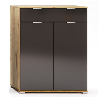 Комод 2Дв 1Ящ Луна / Luna Мат Лава - Дуб Крафт MiroMark LN-62-LV