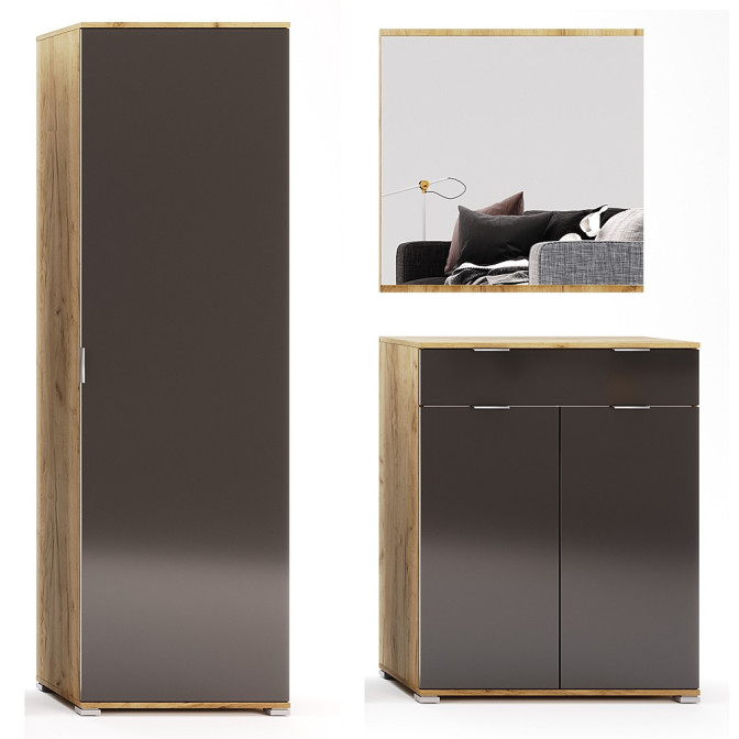 Комплект в прихожую 5 Луна / Luna Дуб Крафт – Мат Лава MiroMark