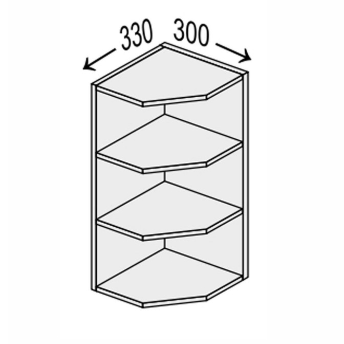 Кухонная секция Миллениум WG верхняя 30ВЗК/720 Угловое окончание ML-431W MiroMark