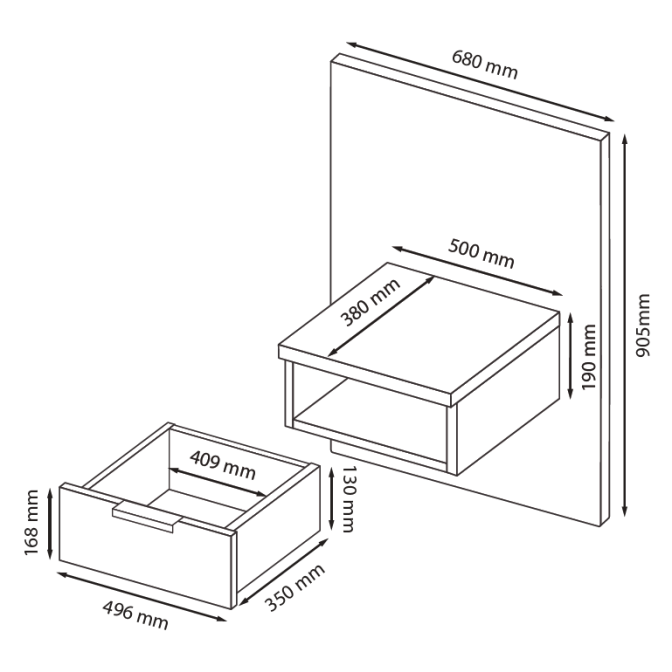 Тумба приставна Місяць комплект 2 шт. MiroMark купити