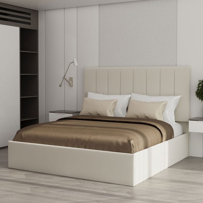 Кровать Мягкая обивка с каркасом Подъёмным механизмом 1,8x2,0 Диана / Diana Бежевый Велюр MiroMark SF-68-DA/DB