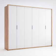 Шкаф 6Дв без зеркал Асти / Asti Глянец Белый - Дуб Крафт MiroMark AS-26-WB