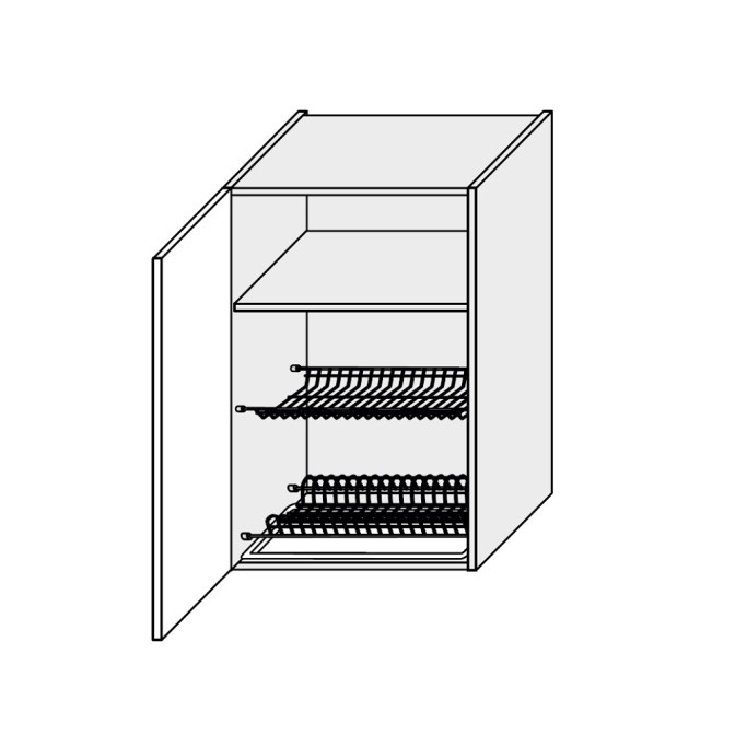 Кухонная секция Глори верхняя 60ВС/900 1дв Сушка GL-570W/01 MiroMark 