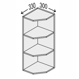 Кухонная секция Миллениум WG верхняя 30ВЗК/900 Угловое окончание ML-531W MiroMark