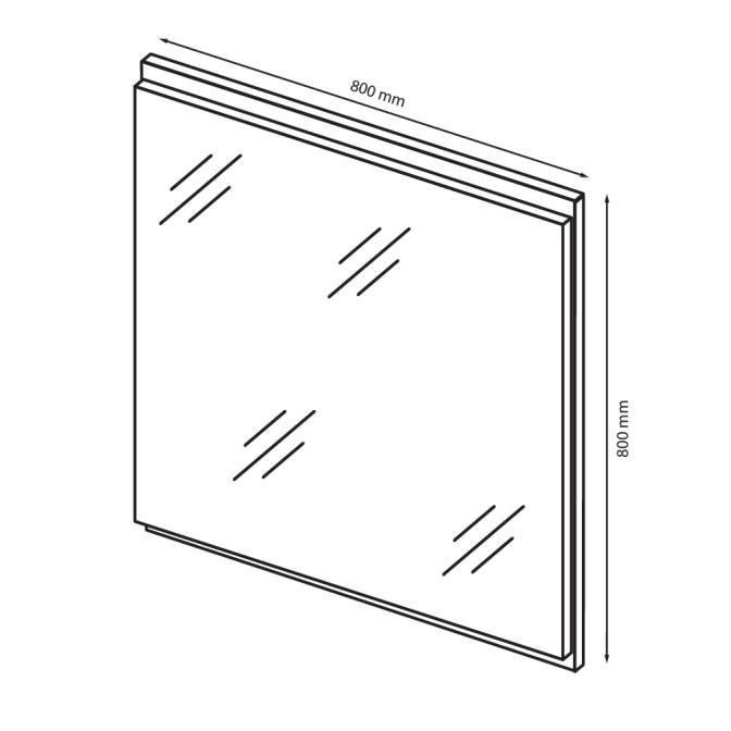 Зеркало 800х800 Асти / Asti Дуб Крафт MiroMark AS-840-WB