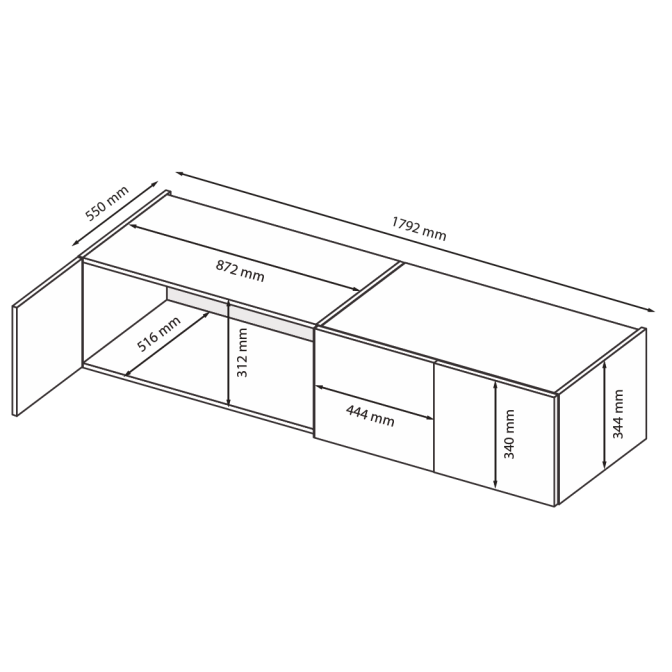 Антресоль 4Дв Асті / Asti Глянець Білий - Дуб Крафт MiroMark AS-04-WB