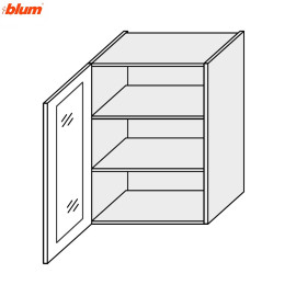 Кухонная секция Мери верхняя 40В/720 1дв Витрина Pro Blum MR-445W/9003gl MiroMark