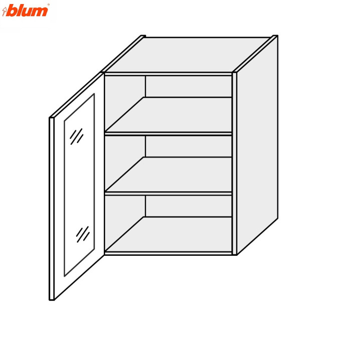 Кухонная секция Мери верхняя 40В/720 1дв Витрина Pro Blum MR-445W/9003gl MiroMark