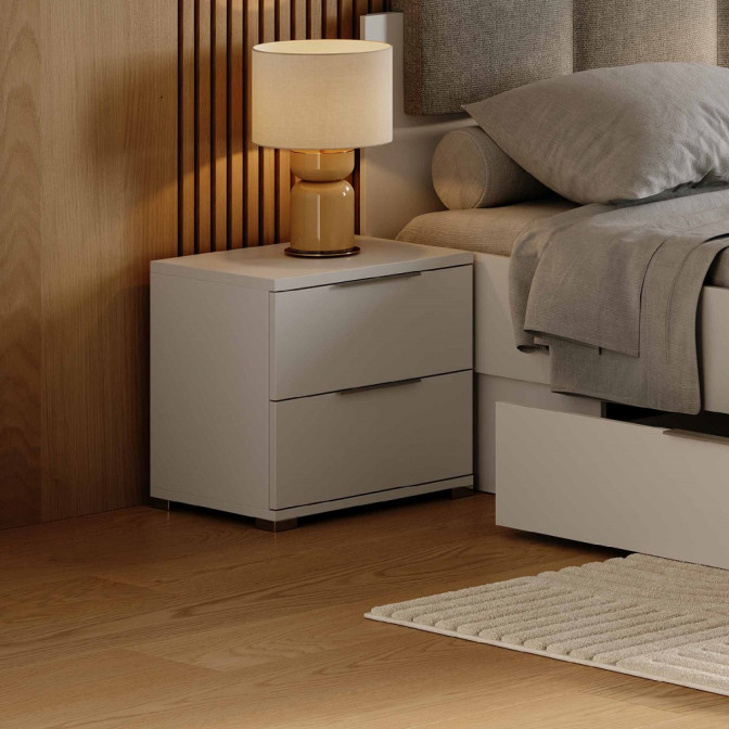 Тумба прикроватная 2Ящ Бартон / Barton Супер Мат Белый MiroMark BT-52-WM