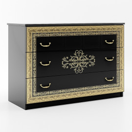 Комод 3Ящ Дженіфер / Jennifer Глянець Чорний MiroMark JF-63-RB/BL