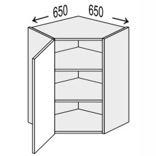 Кухонная секция Глори верхняя угол В 45° 650х650/720 1дв GL-491W/01 MiroMark
