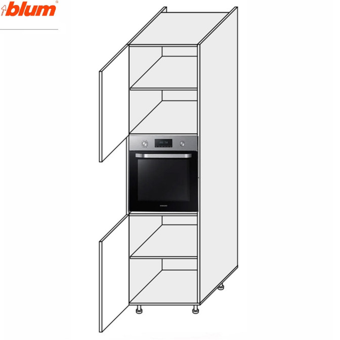 Кухонная секция Валенсия Пенал 60ПД/2140 Духовка Pro Blum VL-765W/9003 MiroMark