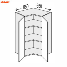 Кухонная секция Мери верхняя Угол В 90° 650х650/900 2дв Pro Blum MR-594W/9003gl MiroMark