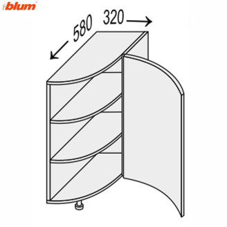 Кухонная секция Мери нижняя 30НЗР/820 1дв Радиусное окончание Pro Blum MR-034W/9003gl MiroMark Кухонная секция Мери нижняя 30НЗР/820 1дв Радиусное окончание Pro Blum MR-034W/9003gl MiroMark