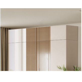 Антресоль 4Дв с зеркалом Лори / Lory Глянец Кашемир MiroMark LR-05-GC