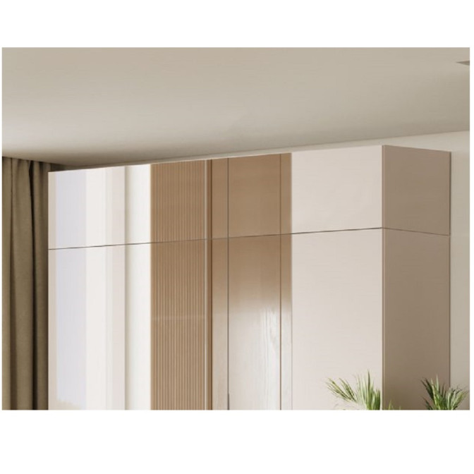 Антресоль 4Дв с зеркалом Лори / Lory Глянец Кашемир MiroMark LR-05-GC