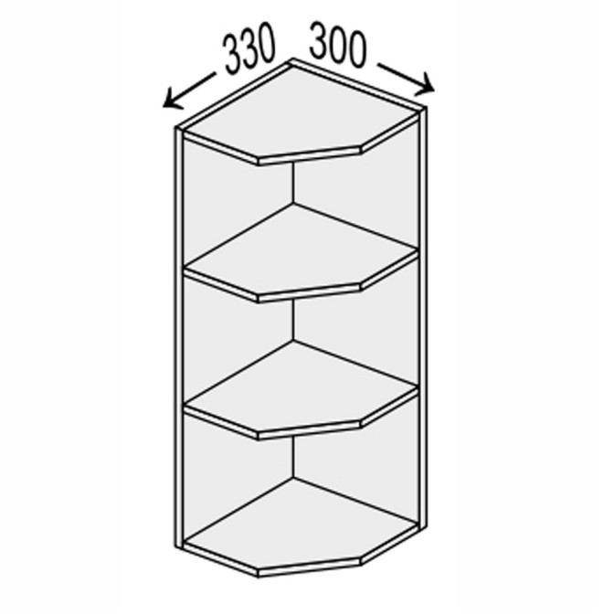 Кухонна секція Міленіум верхня 30ВЗК/900 Кутове закінчення ML-531W MiroMark