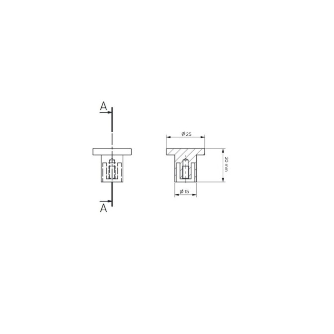 Алюмінієва ручка D25*H20 HL-34-BL Чорний MiroMark