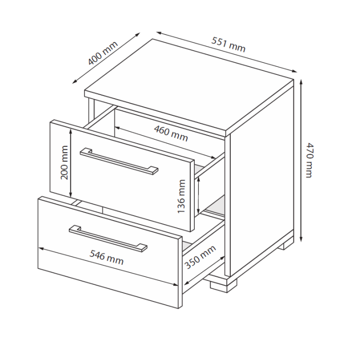 Тумба прикроватная Меги / Megy 2Шх MiroMark купить