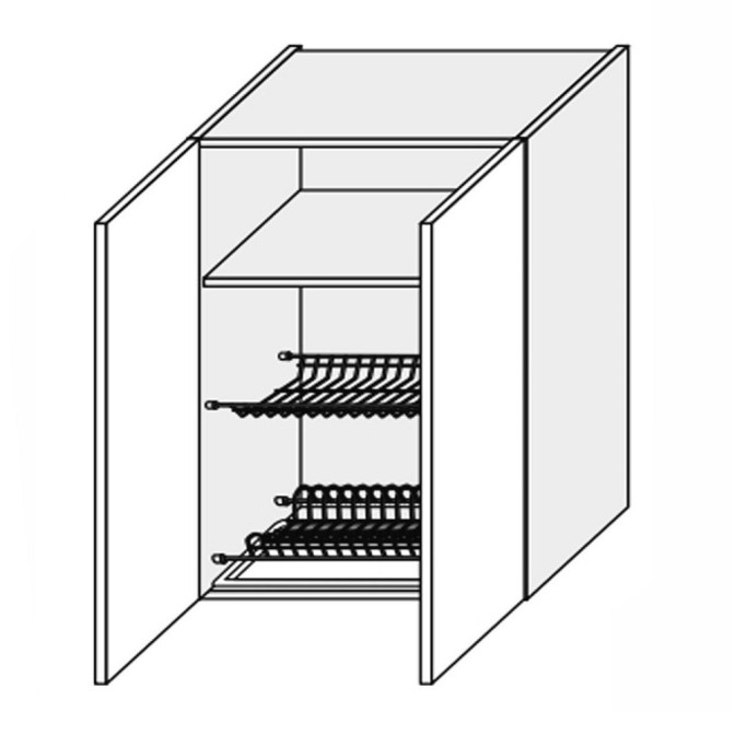 Кухонная секция Мери верхняя 60ВС/900 2дв Сушка MR-564W/9003gl MiroMark