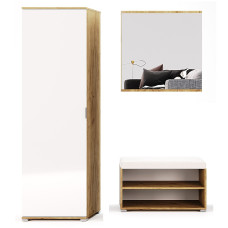 Модульная прихожая Асти / Asti Глянец Белый - Дуб Крафт MiroMark