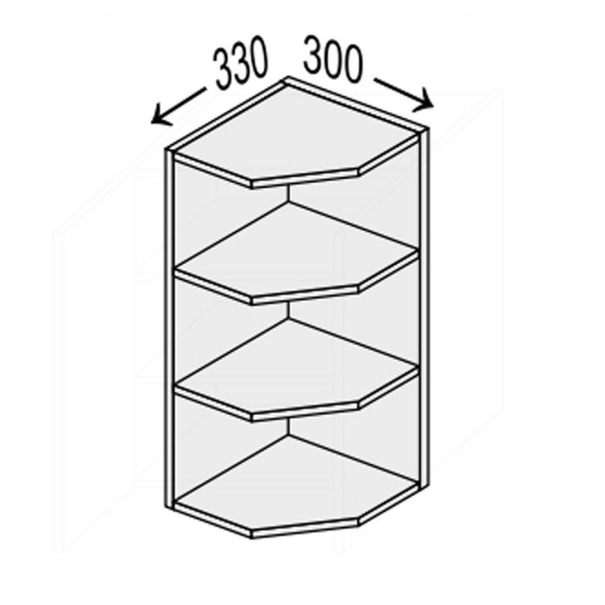 Кухонная секция Лео верхняя 30ВЗК/720 Угловое окончание LE-431W MiroMark