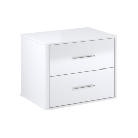 Тумба прикроватная 2Ящ Белладжио / Bellagio Глянец Белый MiroMark BD-52-WB