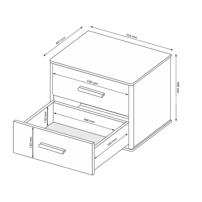 Тумба прикроватная Белладжио 2Шх MiroMark купить